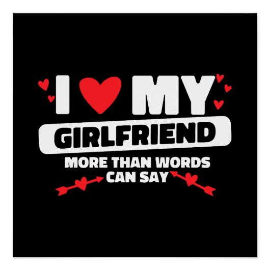 ik hou van mijn vriendin hart perfect poster (Voorkant)
