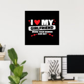 ik hou van mijn vriendin hart poster (Thuiskantoor)