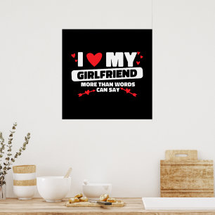 ik hou van mijn vriendin hart poster