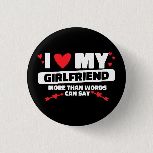 ik hou van mijn vriendin hart ronde button 3,2 cm (Voorkant)