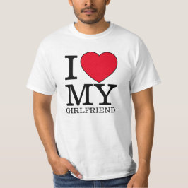 Ik hou van mijn vriendin hart Valentijnsdag custom T-shirt
