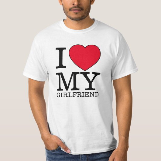 Ik hou van mijn vriendin hart Valentijnsdag custom T-shirt (Voorkant)
