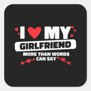 ik hou van mijn vriendin hart vierkante sticker