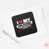 ik hou van mijn vriendin hart vierkante sticker (Envelop)