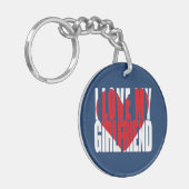 Ik hou van mijn Vriendin hartfoto gepersonaliseerd Sleutelhanger (Voorkant Links)