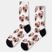 Ik hou van mijn vriendin hartvormig fotowit sokken (Links)