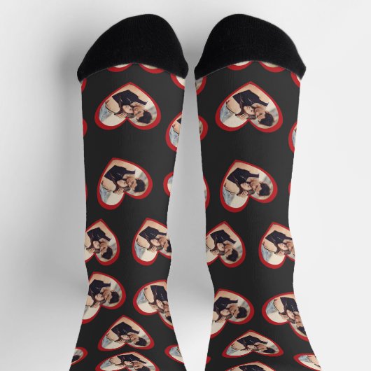 Ik hou van mijn vriendin hartvormige foto donkergr sokken (Top)