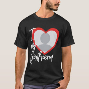Ik hou van Mijn Vriendin Heart Foto T-shirt