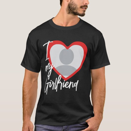 Ik hou van Mijn Vriendin Heart Foto T-shirt (Voorkant)