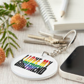 Ik hou van mijn Vriendin Heart Rainbow Aangepaste  Sleutelhanger (Voorkant Rechts)