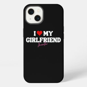 Ik hou van mijn Vriendin Heart Romantic Custom Nam iPhone 13 Hoesje