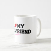 Ik hou van mijn Vriendin Heart Romantic Custom Nam Koffiemok (Voorkant rechts)