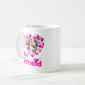 Ik hou van mijn Vriendin Hot Pink Aangepaste foto Koffiemok (Voorkant links)