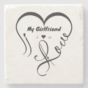 Ik hou van mijn vriendin - Ik ♥ Ons Stenen Onderzetter