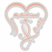 Ik hou van mijn vriendin - Ik ♥ Ons Sticker (Voorkant)