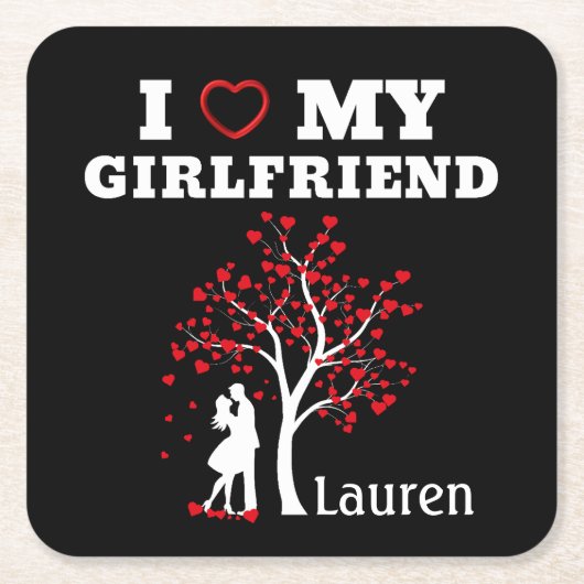 Ik hou van mijn vriendin kartonnen onderzetters (Voorkant)