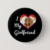 Ik hou van mijn Vriendin Lesbian Pride Custom Foto Ronde Button 5,7 Cm (Voorkant)