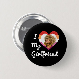 Ik hou van mijn Vriendin Lesbian Pride Custom Foto Ronde Button 5,7 Cm