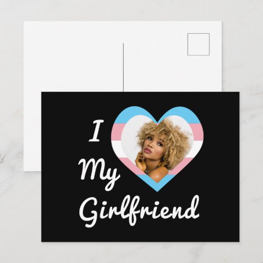 Ik hou van mijn vriendin LGBT Trans Pride aangepas Briefkaart (Voorkant / Achterkant)