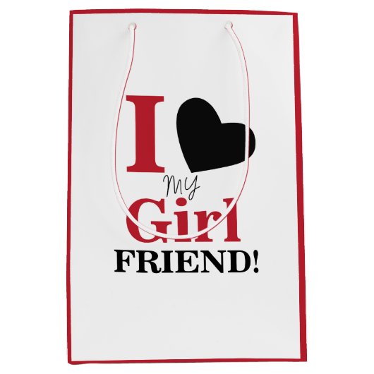 Ik hou van mijn Vriendin Medium Cadeauzakje (Voorkant)