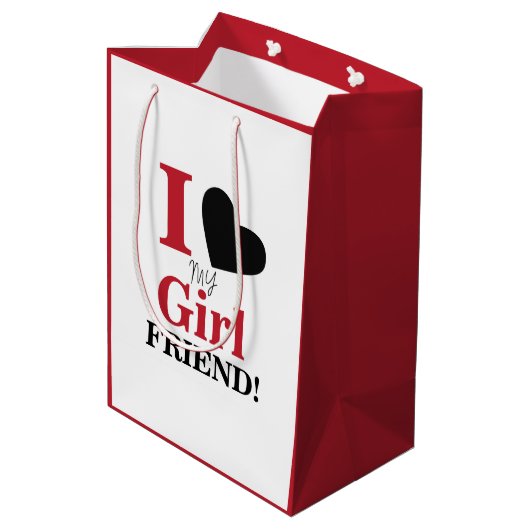 Ik hou van mijn Vriendin Medium Cadeauzakje (Achterkant Gekanteld)