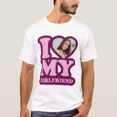Ik hou van mijn Vriendin met aangepaste foto T-shirt (Voorkant)