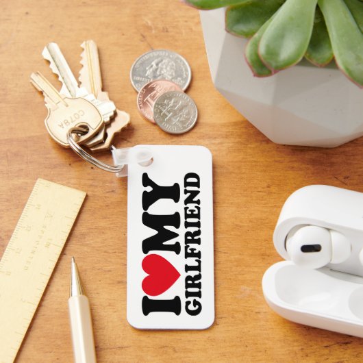 Ik hou van mijn Vriendin met hartkeychain Sleutelhanger (Bureau)