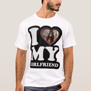 Ik hou van mijn Vriendin mist - Aangepaste foto T- T-shirt