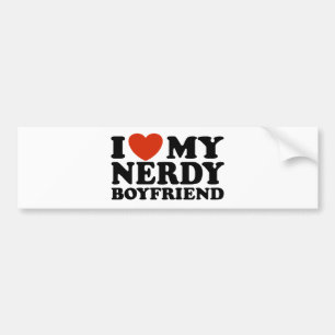 Ik hou van mijn vriendin Nerdy Boyvriend Bumpersticker