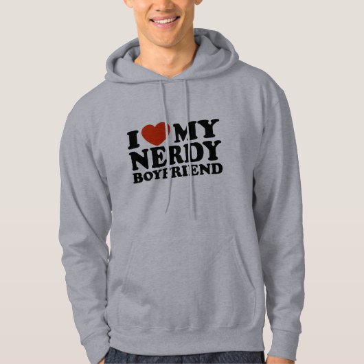 Ik hou van mijn vriendin Nerdy Boyvriend Hoodie (Voorkant)