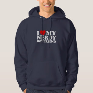 Ik hou van mijn vriendin Nerdy Boyvriend Hoodie