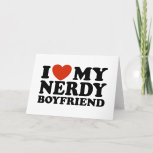 Ik hou van mijn vriendin Nerdy Boyvriend Kaart