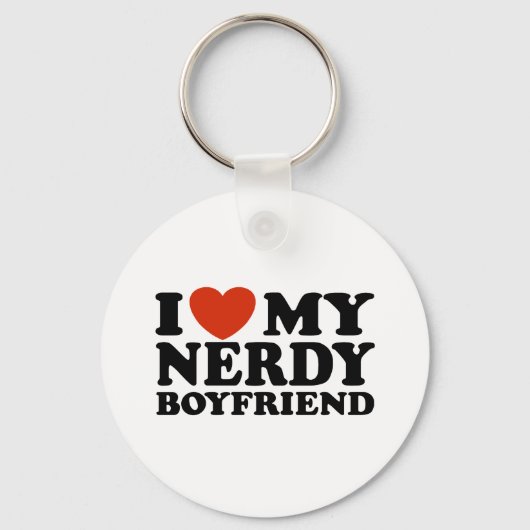 Ik hou van mijn vriendin Nerdy Boyvriend Sleutelhanger (Voorkant)