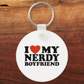Ik hou van mijn vriendin Nerdy Boyvriend Sleutelhanger (Voorkant)