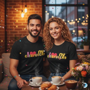 Ik hou van mijn Vriendin op maat Minimalistische T-shirt