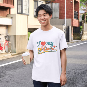 Ik hou van mijn Vriendin op maat   Minimalistische T-shirt
