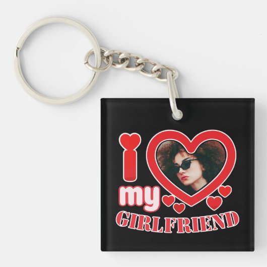 Ik hou van mijn Vriendin op maat Sleutelhanger (voorkant)