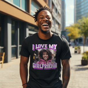 Ik hou van mijn Vriendin Paarse Bootleg Rapper Fot T-shirt