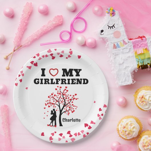 Ik hou van mijn Vriendin Papieren Bordje (Feest)