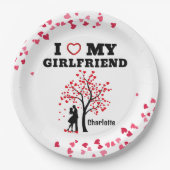 Ik hou van mijn Vriendin Papieren Bordje (Voorkant)