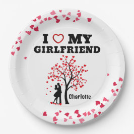 Ik hou van mijn Vriendin Papieren Bordje