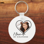 IK HOU VAN MIJN VRIENDIN Persoonlijk Foto Geschen Sleutelhanger (Voorkant)