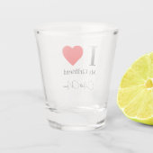 Ik hou van mijn vriendin & Persoonlijk rood hart Shot Glas (Achterkant)