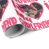 Ik hou van mijn Vriendin persoonlijke foto  Cadeaupapier (Rol Hoek)