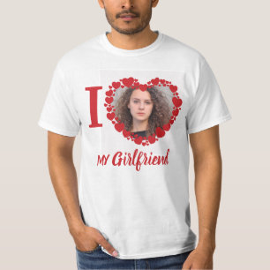 Ik hou van mijn Vriendin Persoonlijke Foto Funny T-shirt