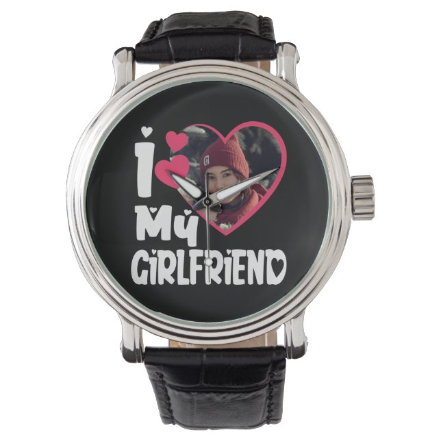 Ik hou van mijn Vriendin persoonlijke foto Horloge (Voorkant)
