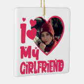 Ik hou van mijn Vriendin persoonlijke foto Keramisch Ornament (Rechts)