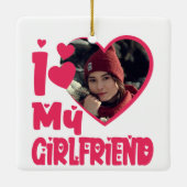 Ik hou van mijn Vriendin persoonlijke foto Keramisch Ornament (Achterkant)