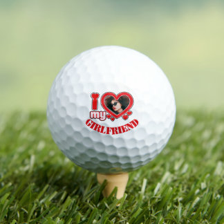 Ik hou van mijn vriendin Persoonlijke foto tekst Golfballen