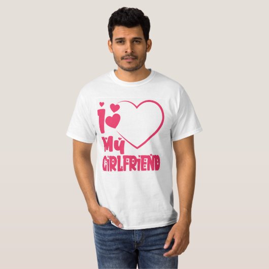 Ik hou van mijn Vriendin Red Heart T-shirt (Voorkant volledig)